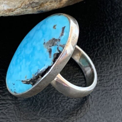 Navajo Blue Kingman Turquoise Ring | Sterling Silver | Sz 5 | Authentic Native American Handmade | 10488