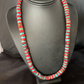 Southwestern Men's Heishi Turquoise Coral Necklace | Sterling Silver | Authentic Native American Handmade | 23" | 13927