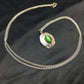 Navajo Green Turquoise Pendant Necklace | Sterling Silver | Native American Handmade | 19" | 8956