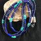 Turquoise Denim Lapis Multi Strand Navajo Necklace | Sterling Silver 23" | Southwestern | 3318
