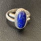 Women's Adjustable Navajo Lapis Lazuli Ring | Sterling Silver | Sz 7.5 | Authentic Native American Handmade | 12451