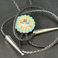 Men's Bolo Tie | Zuni Sunface Mother of Pearl Coral Turquoise Inlay | Sterling Silver | 14755