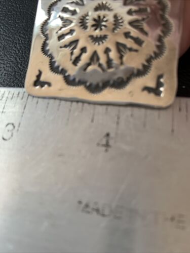 Navajo Sterling Silver Stamped Earrings | Authentic Native American Handmade | 1671