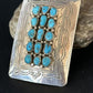 Navajo Blue Kingman Turquoise Belt Buckle Concho | Sterling Silver | Authentic Native American Handmade | 14796