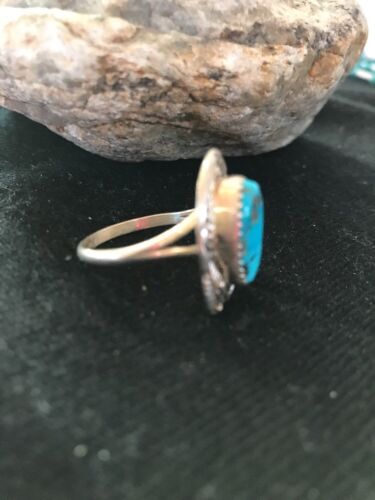 Native American Navajo Kingman Turquoise Ring | Sterling Silver | Sz 8