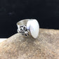 Navajo White Mabe Pearl Ring | Sterling Silver | Sz 7 | Authentic Native American Handmade | 01714