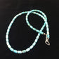 Native American Blue Turquoise Tube Necklace | Sterling Silver | 20" | 10009