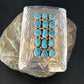 Navajo Blue Kingman Turquoise Belt Buckle Concho | Sterling Silver | Authentic Native American Handmade | 14796