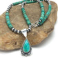 Navajo Green Turquoise Pendant Necklace | Sterling Silver | Authentic Native American Handmade | 2645
