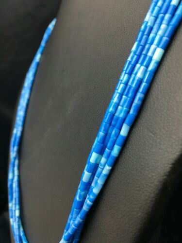 Navajo Lapis Lazuli Tube Heishi Bead 5-Strand Necklace | Sterling Silver | Authentic Native American Handmade | 4197