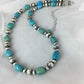 Authentic Native American | Navajo Sterling Silver Turquoise Necklace | Blue Green | 18" | 384