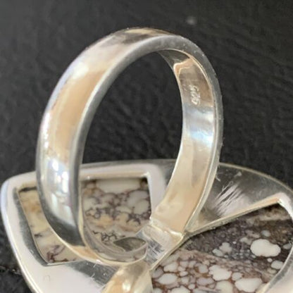 Navajo Wild Horse Turquoise Ring | Sterling Silver | Sz 7 | Authentic Native American Handmade | 10502