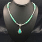 Navajo Green Turquoise Pendant Necklace | Sterling Silver | Authentic Native American Handmade | 2645