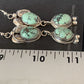 Navajo Green Spiderweb Turquoise Dangle Earrings | Sterling Silver | Authentic Native American Handmade | 13553