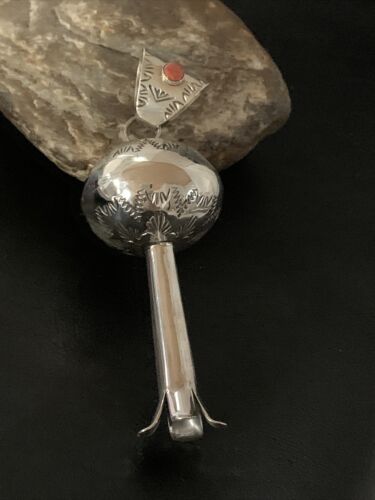 Southwestern Sterling Silver Spiny Naja Pendant Necklace | 4" | Authentic Native American Handmade | 10456