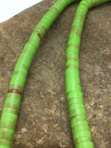 Navajo Green Gaspeite Graduated Necklace | Sterling Silver | Authentic Native American | 17" | 4158