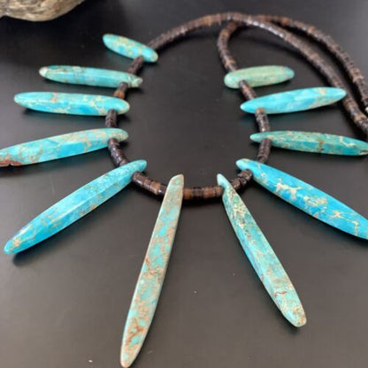 Navajo Blue Jasper Choker Necklace | Sterling Silver Shell Beads | 20" | Authentic Native American Handmade | 11460