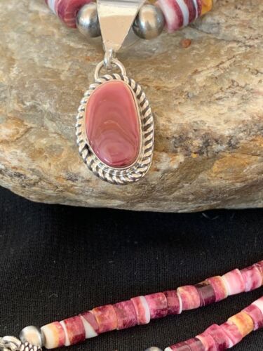 Spiny Oyster Purple Pendant Necklace | Sterling Silver | 22" | Authentic Native American Handmade | 2844