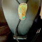 Navajo Royston Turquoise Bolo Tie | Sterling Silver | Authentic Native American Handmade | 12363