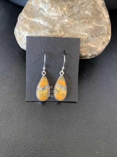 Native American Navajo Bumblebee Jasper Earrings Set | Sterling Silver | Handmade | 1564
