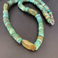 Men's Navajo Green Turquoise Nugget Heishi Bead Necklace | Sterling Silver | Authentic Native American Handmade | 21" | 10220