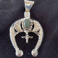 Navajo Pearls Sterling Silver Bisbee Turquoise Naja Pendant Necklace | Authentic Native American Handmade | 01058