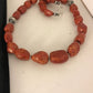 Navajo Apple Coral Sponge Bead Necklace | Sterling Silver | Authentic Native American Handmade | 22" | 8526