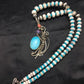 Navajo Kingman Turquoise Pendant Necklace | Authentic Native American Sterling Silver | Multi-Stone | 3043