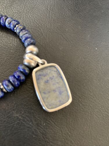 Native American Navajo Blue Lapis Pendant Necklace | Sterling Silver | 12249