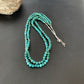 Navajo Sterling Heishi Blue Green Turquoise Bead Necklace Pendant | Authentic Native American Handmade | 02024