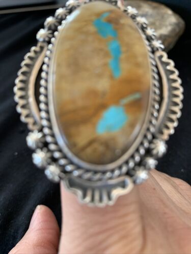 Navajo Blue Boulder Turquoise Ring | Sterling Silver | Sz 7 | Authentic Native American Handmade | 748