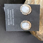 Navajo Sterling Silver White Howlite Oval Earrings | 0.50" | Authentic Native American Handmade | 13374