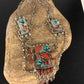 Zuni Turquoise Coral Necklace | Collectible Sterling Silver Pendant | Native American Handmade | 315