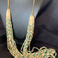 Native American Santo Domingo Necklace | Shell Green Turquoise | 38" | 12054