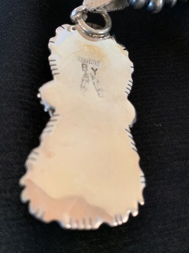Navajo Kingman Turquoise, Coral, and Multi-Stone Pendant Necklace | Authentic Native American Sterling Silver | 2534