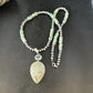 Navajo Green Turquoise Spiny Necklace with Naja Pendant | Authentic Native American Sterling Silver | Multi-Stone | 14234