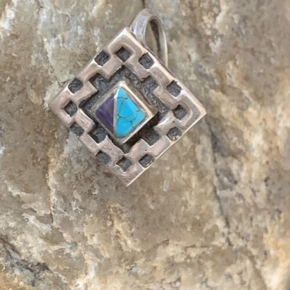 Native American Women's Navajo Blue Turquoise Sugilite Inlay Ring | Sz 6 | 11281