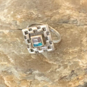 Navajo Blue Turquoise Sugilite Inlay Ring | Sz 6.5 | Sterling Silver | Authentic Native American Handmade | 11282