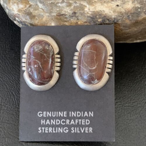Authentic Native American Navajo Sterling Silver Wild Horse Turquoise Earrings | Handmade | 12652