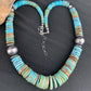 Navajo Sterling Silver Necklace with Southwestern Blue Green Turquoise | 20" | Graduated | Authentic Native American Jewelry