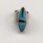 Native American Women's Navajo Opal & Turquoise Inlay Ring | Sterling Silver | Sz 6.5 | 1606