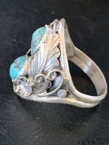 Navajo Kingman Turquoise Multi-Stone Ring | Authentic Native American Sterling Silver | Sz 10.5 | 14171