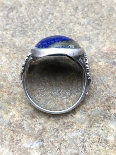 Navajo Blue Lapis Feather Ring | Sterling Silver | Sz 5 | Authentic Native American Handmade | 4168