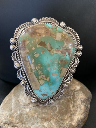 Native American Men's Royston Turquoise Cuff Bracelet | Navajo Sterling Silver | 1415