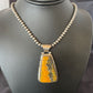 Men's Navajo Pearls Necklace with Bumblebee Jasper Pendant | Sterling Silver | Native American Handmade | 10554