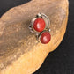 Navajo Apple Coral Sponge Ring | Sterling Silver Multi-Stone | Sz 9.25 | Native American Handmade |  8857