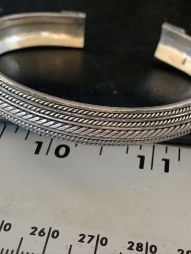 Navajo Stamped Cuff Bracelet | Old Pawn Sterling Silver | Authentic Native American Handmade | 14191
