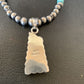 Navajo Multi-Color Blue Turquoise Pendant | Sterling Silver Pearls Necklace | Native American Handmade | 12617