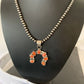 Navajo Red Spiny Oyster Necklace with Sterling Silver Naja Pendant | Authentic Native American Handmade | 326