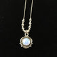 Children's Girls Heishi Beads Sterling Necklace | 15" | Opal Pendant | Navajo Jewelry | 10117